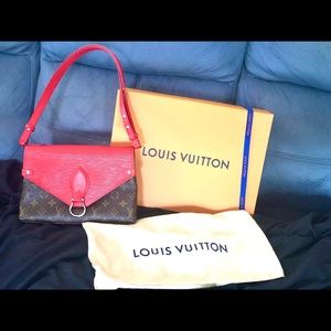 Louis Vuitton 
Saint Michel Handbag Monogram Canvas and Epi Leather